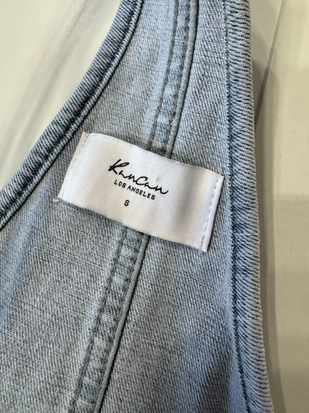 Kancan Women’s Sz S Light Wash Blue Denim Overalls Jumpsuit - Picture 4 of 6